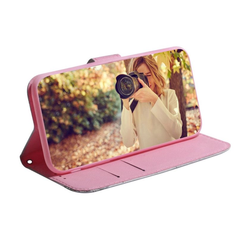 Flip Case Leren Xiaomi Redmi 9 Oud Roze Bloem
