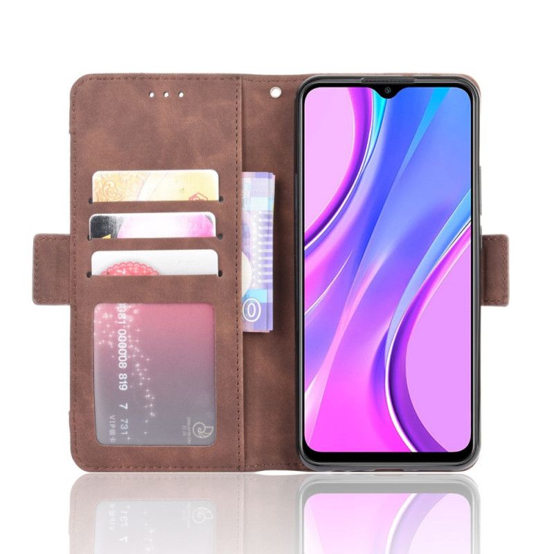 Flip Case Leren Xiaomi Redmi 9 Rood Zwart Eersteklas Multikaart