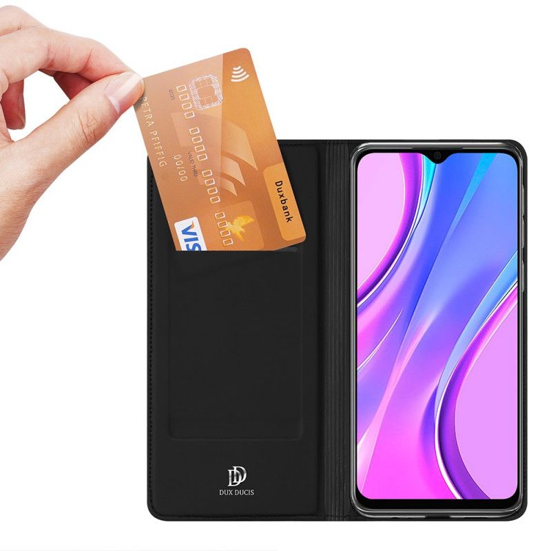 Folio-hoesje Xiaomi Redmi 9 Donkerblauw Zwart Pro Dux Ducis Huid