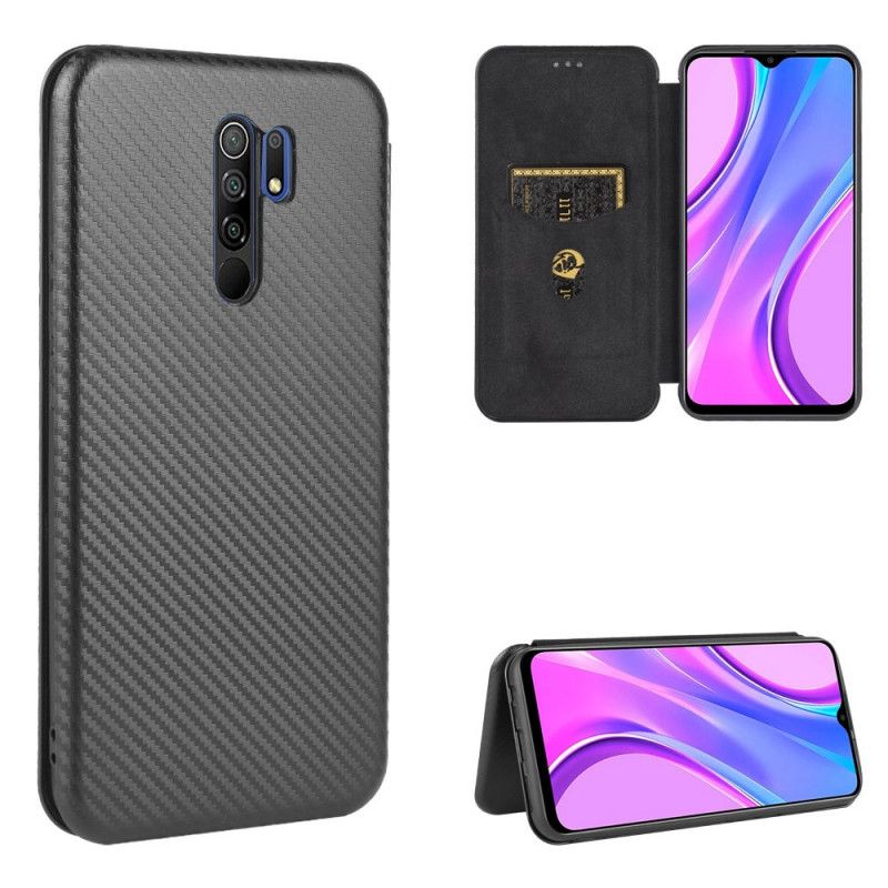 Folio-hoesje Xiaomi Redmi 9 Groen Zwart Gekleurde Koolstofsiliconen