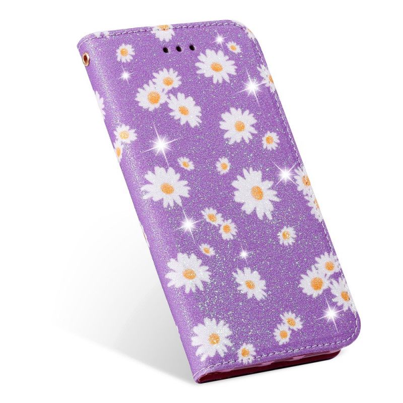 Folio-hoesje Xiaomi Redmi 9 Oranje Roze Madeliefjes