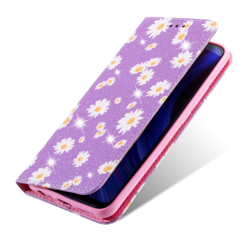 Folio-hoesje Xiaomi Redmi 9 Oranje Roze Madeliefjes