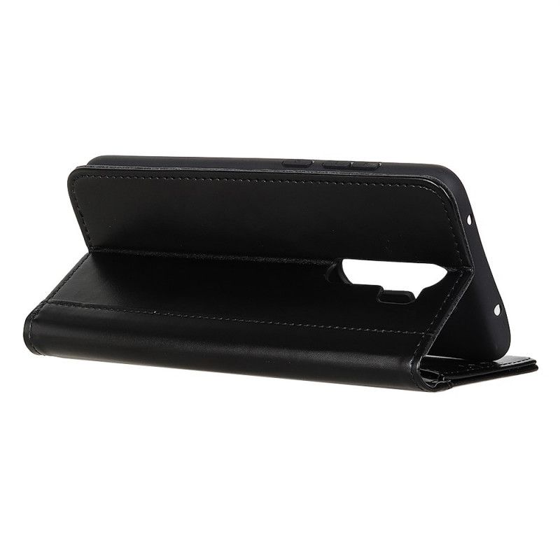 Folio-hoesje Xiaomi Redmi 9 Rood Zwart Versie 2 Split Lychee Leer
