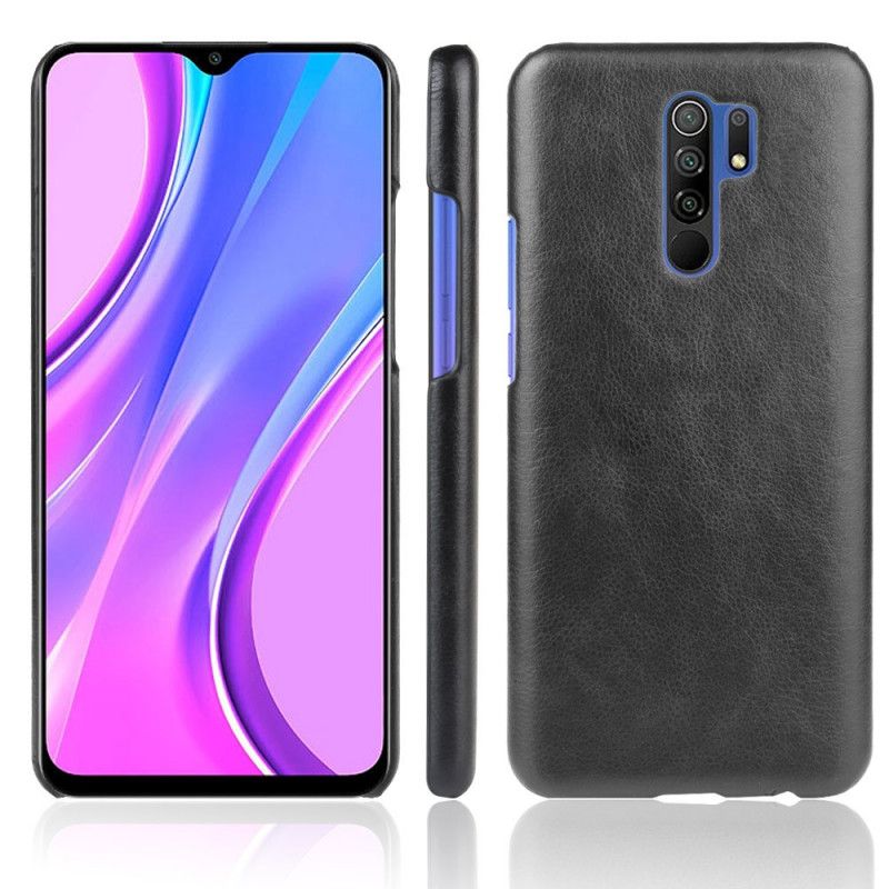 Hoesje voor Xiaomi Redmi 9 Grijs Zwart Performance Leereffect