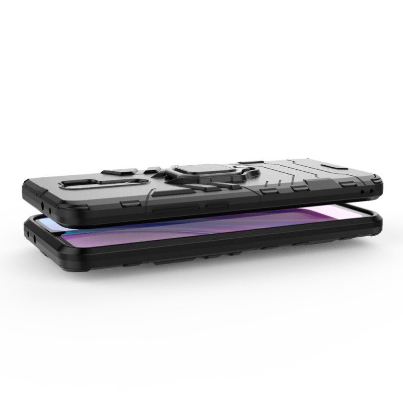 Hoesje voor Xiaomi Redmi 9 Rood Zwart Resistente Ring