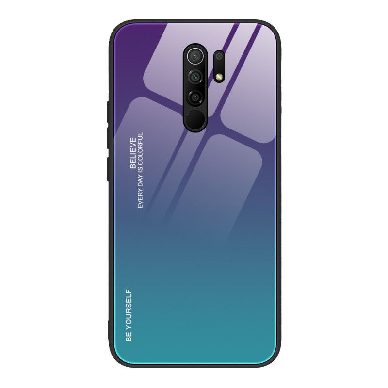 Hoesje Xiaomi Redmi 9 Magenta Rood Wees Jezelf Gehard Glas