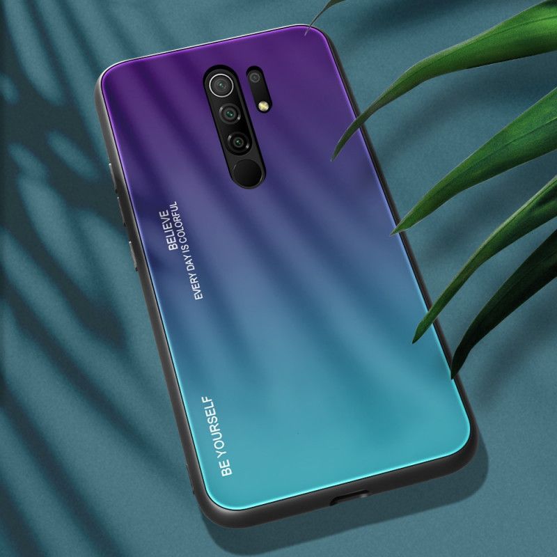 Hoesje Xiaomi Redmi 9 Magenta Rood Wees Jezelf Gehard Glas
