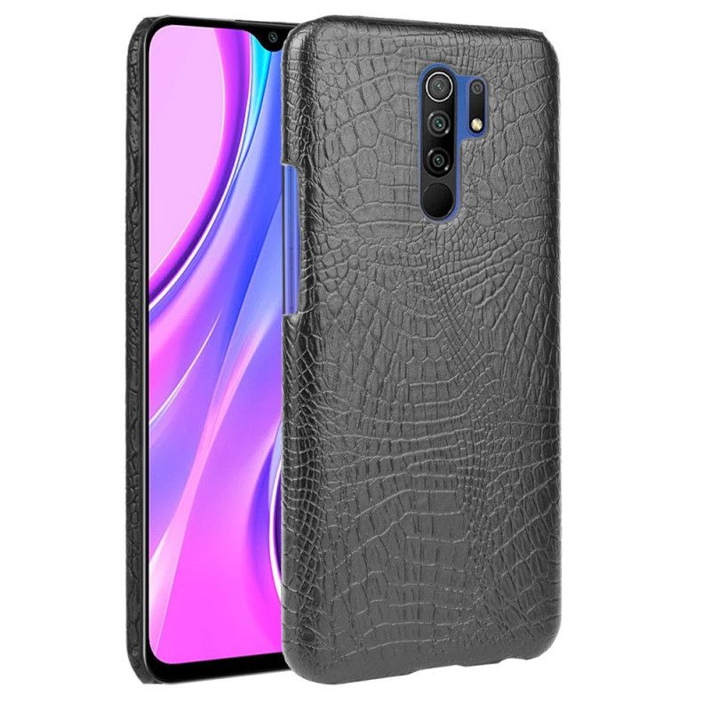 Hoesje Xiaomi Redmi 9 Wit Zwart Krokodillenhuidstijl