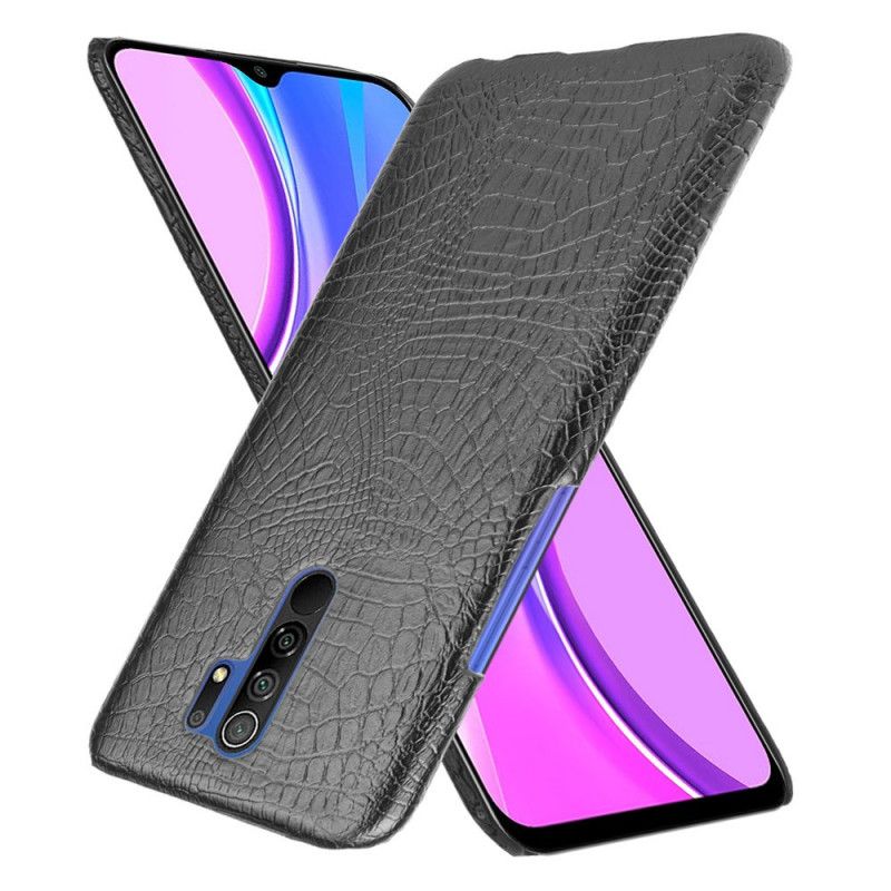 Hoesje Xiaomi Redmi 9 Wit Zwart Krokodillenhuidstijl