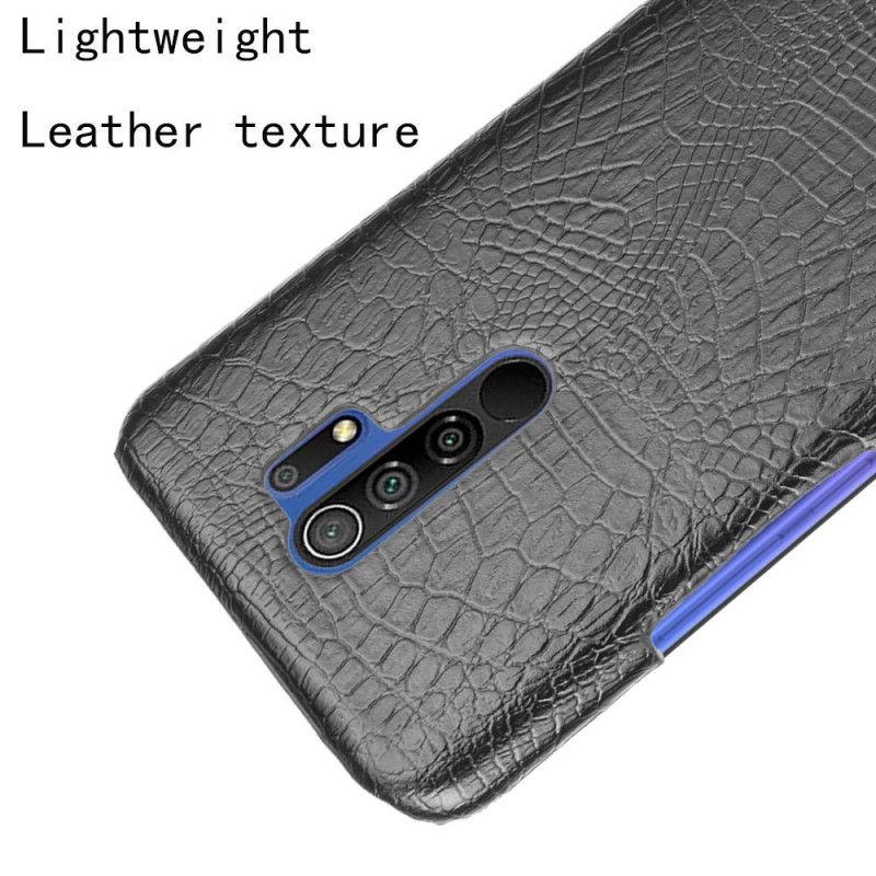 Hoesje Xiaomi Redmi 9 Wit Zwart Krokodillenhuidstijl