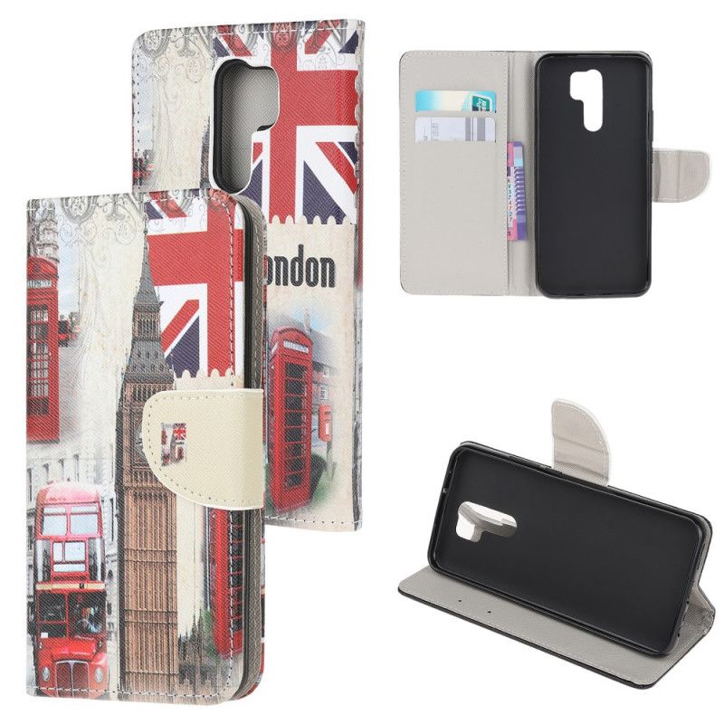 Leren Hoesje voor Xiaomi Redmi 9 Leven In Londen