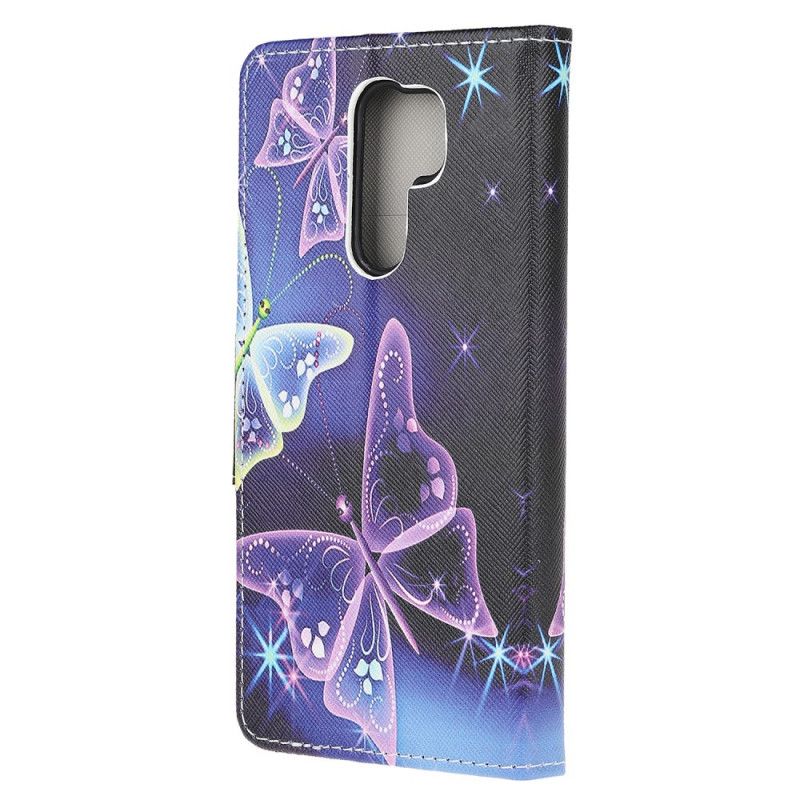 Leren Hoesje voor Xiaomi Redmi 9 Neon Vlinders