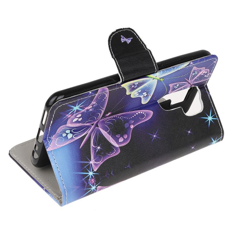 Leren Hoesje voor Xiaomi Redmi 9 Neon Vlinders