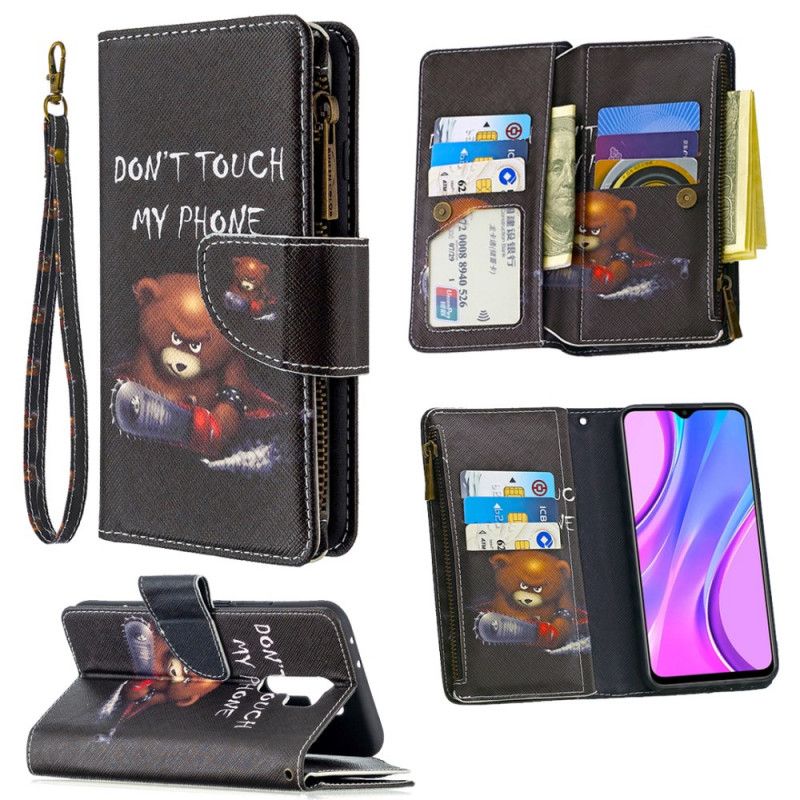 Leren Hoesje voor Xiaomi Redmi 9 Zak Met Ritssluiting