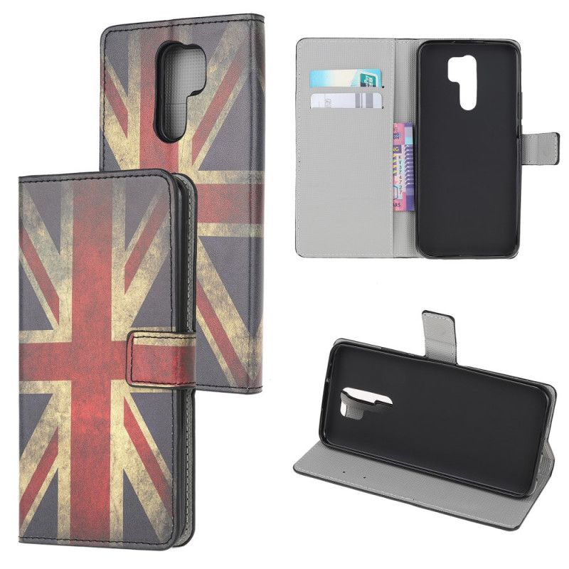 Leren Hoesje Xiaomi Redmi 9 Engelse Vlag