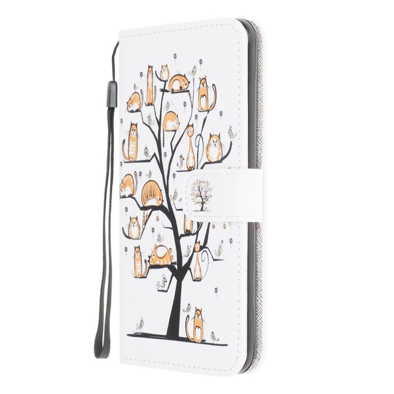 Leren Hoesje Xiaomi Redmi 9 Funky String Katten