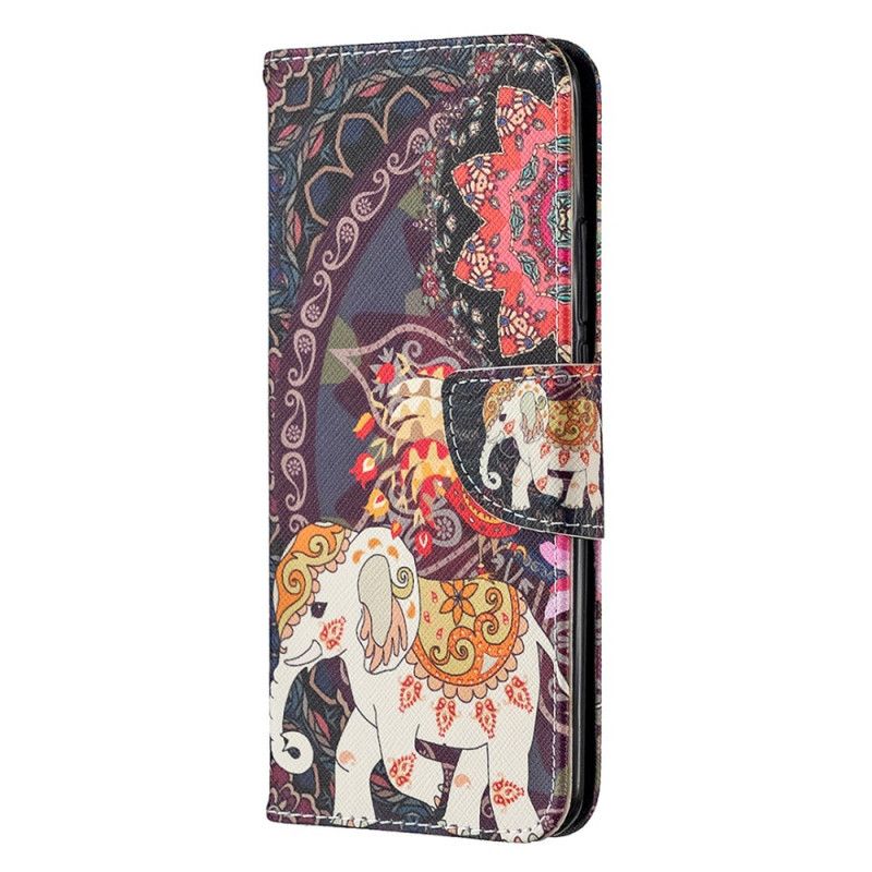 Leren Hoesje Xiaomi Redmi 9 Indische Olifanten