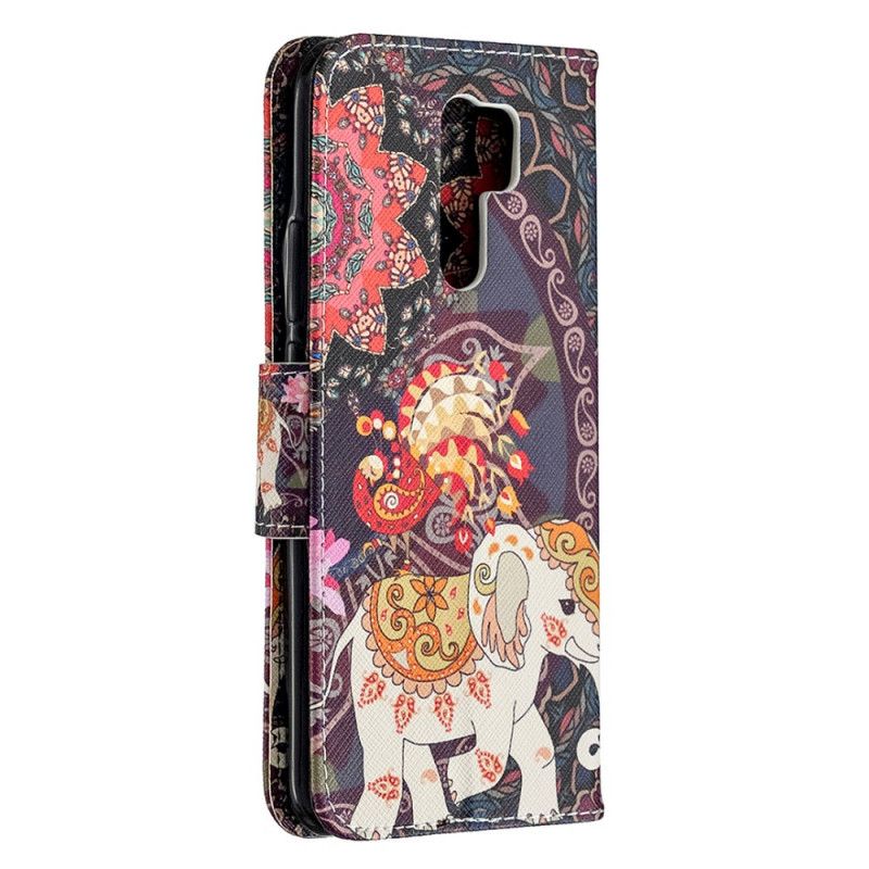 Leren Hoesje Xiaomi Redmi 9 Indische Olifanten