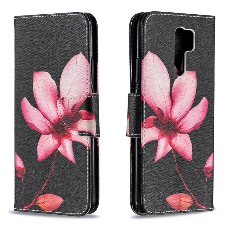 Leren Hoesje Xiaomi Redmi 9 Roze Bloem