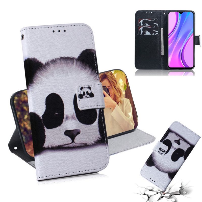 Leren Hoesje Xiaomi Redmi 9 Telefoonhoesje Pandagezicht