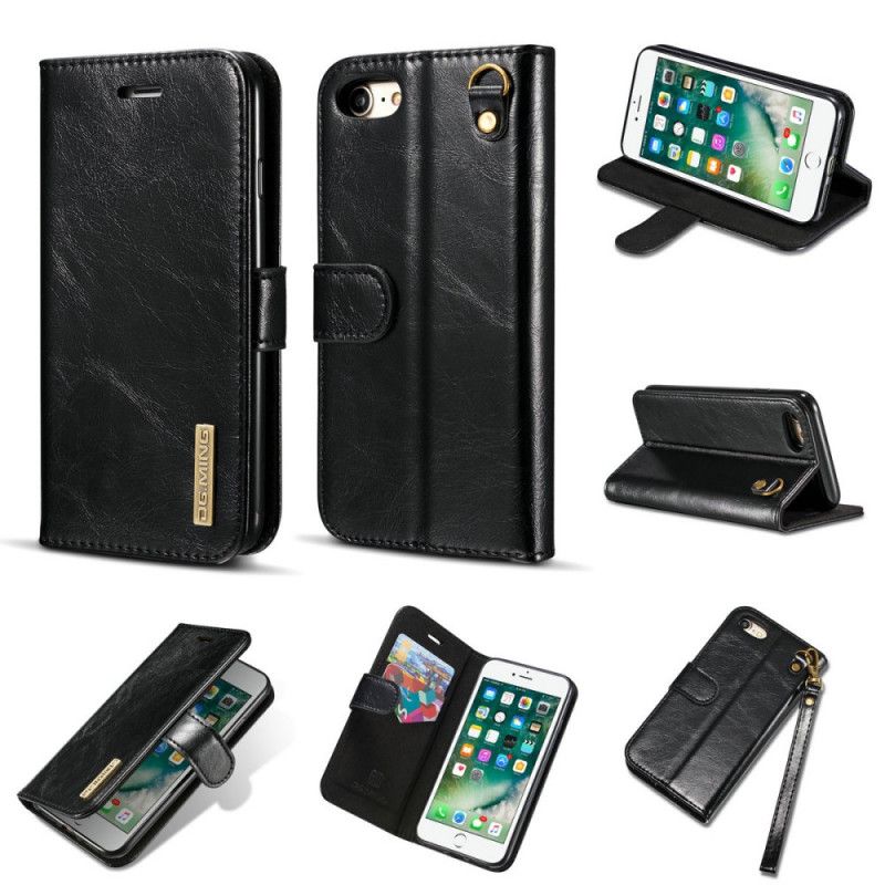 Bescherming Hoesje iPhone 7 / 8 / SE 2 Bruin Dg.Ming Echt Leer Met Schelp