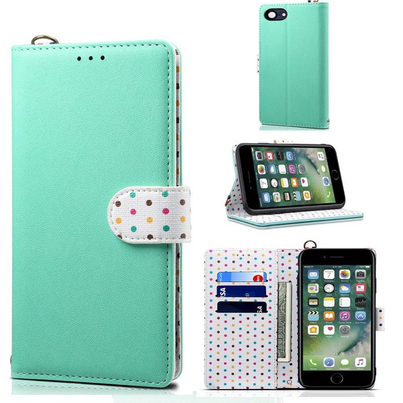 Bescherming Hoesje iPhone 7 / 8 / SE 2 Koffie Zwart Polkadot Uniform