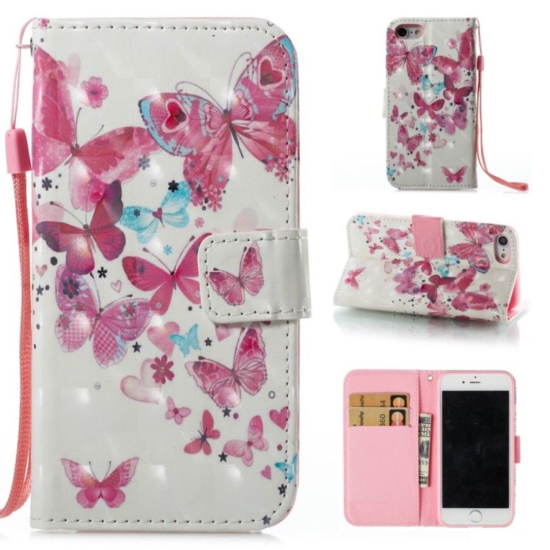 Bescherming Hoesje iPhone 7 / 8 / SE 2 Telefoonhoesje Vlucht Van Vlinders
