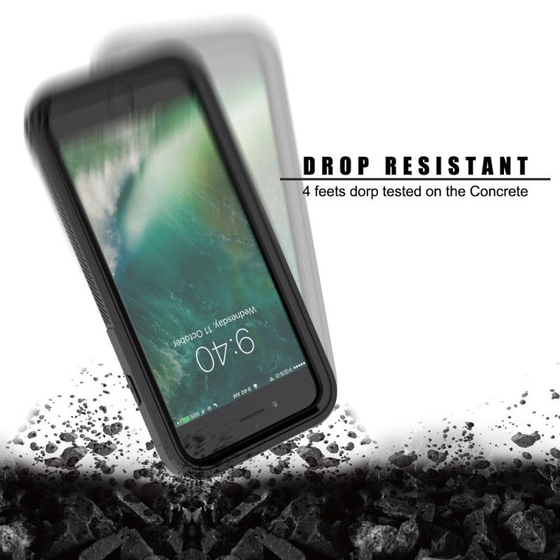 Case Hoesje iPhone 7 / 8 / SE 2 Grijs Zwart Telefoonhoesje Transparante Hybride Bumperranden