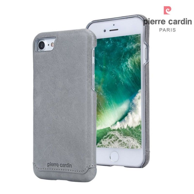 Case Hoesje iPhone 7 / 8 / SE 2 Lichtbruin Grijs Telefoonhoesje Pierre Cardin Leer