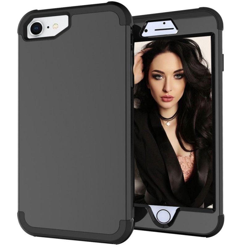 Case Hoesje iPhone 7 / 8 / SE 2 Rood Zwart Telefoonhoesje Schokbestendige Hybride