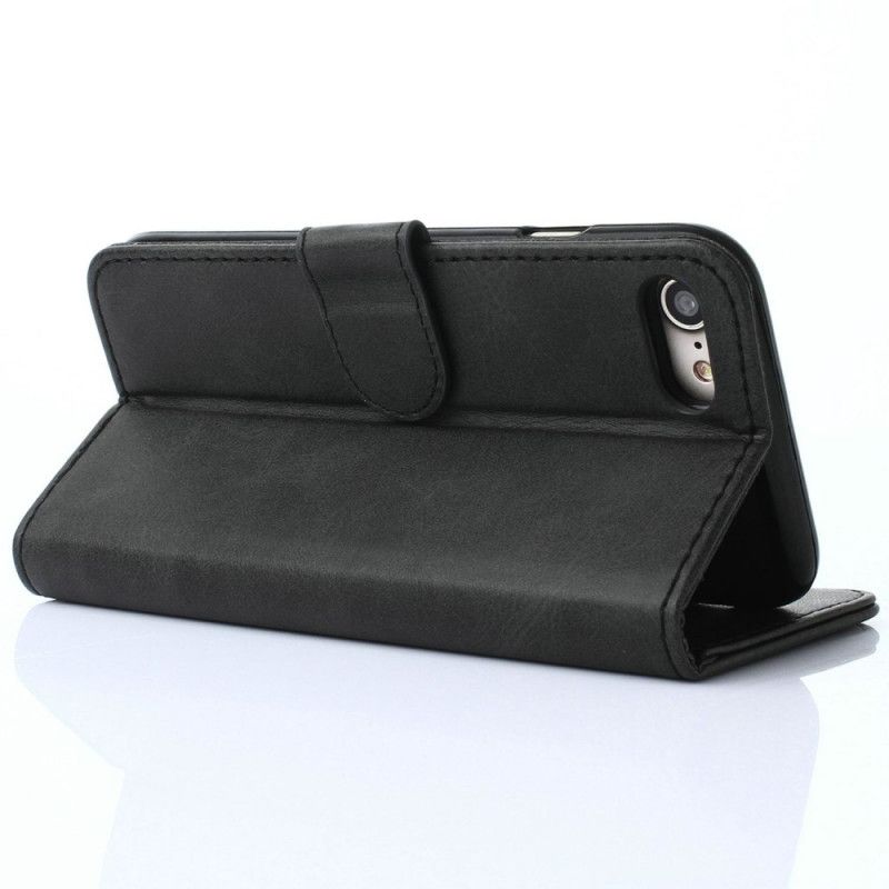 Cover Folio-hoesje iPhone 7 / 8 / SE 2 Grijs Zwart Telefoonhoesje Lc.Imeeke Leereffect