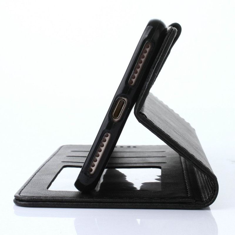 Cover Folio-hoesje iPhone 7 / 8 / SE 2 Grijs Zwart Telefoonhoesje Lc.Imeeke Leereffect