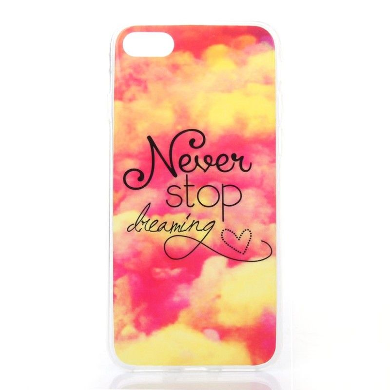 Cover Hoesje iPhone 7 / 8 / SE 2 Donkerblauw Telefoonhoesje Stop Nooit Met Dromen