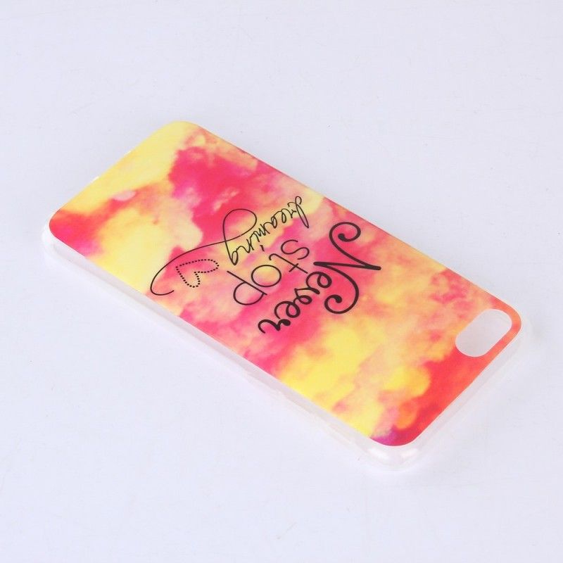 Cover Hoesje iPhone 7 / 8 / SE 2 Donkerblauw Telefoonhoesje Stop Nooit Met Dromen