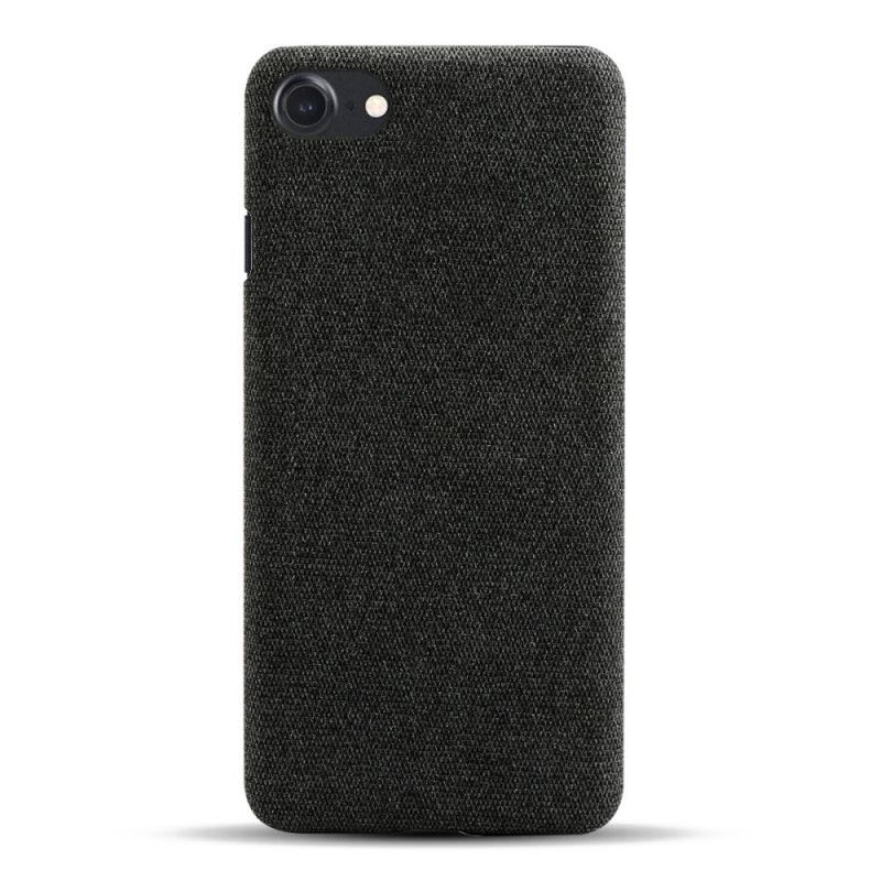 Cover Hoesje iPhone 7 / 8 / SE 2 Grijs Zwart Telefoonhoesje Ksq Chique Stof