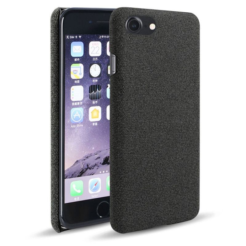 Cover Hoesje iPhone 7 / 8 / SE 2 Grijs Zwart Telefoonhoesje Ksq Chique Stof