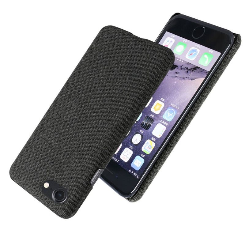 Cover Hoesje iPhone 7 / 8 / SE 2 Grijs Zwart Telefoonhoesje Ksq Chique Stof