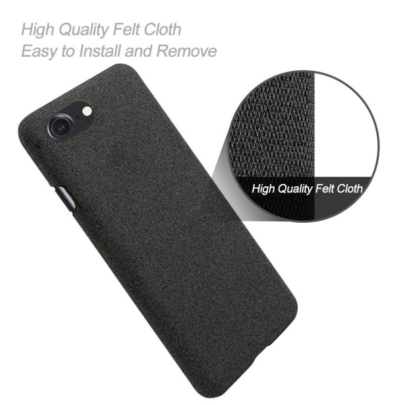 Cover Hoesje iPhone 7 / 8 / SE 2 Grijs Zwart Telefoonhoesje Ksq Chique Stof