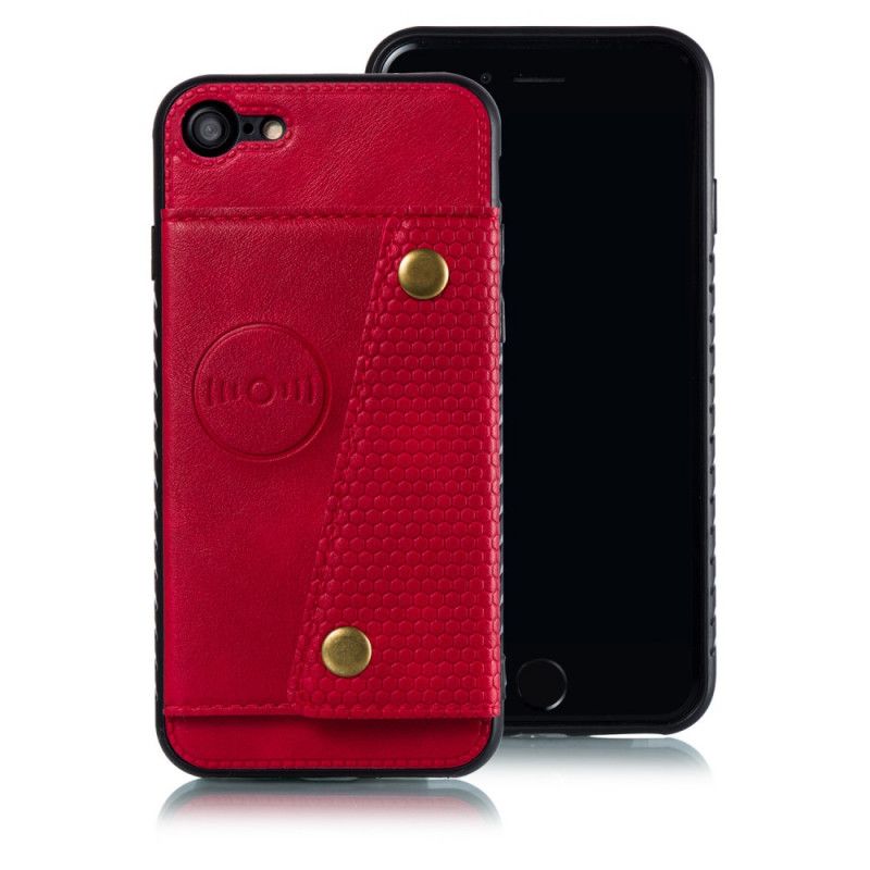 Cover Hoesje iPhone 7 / 8 / SE 2 Grijs Zwart Telefoonhoesje Portemonnee