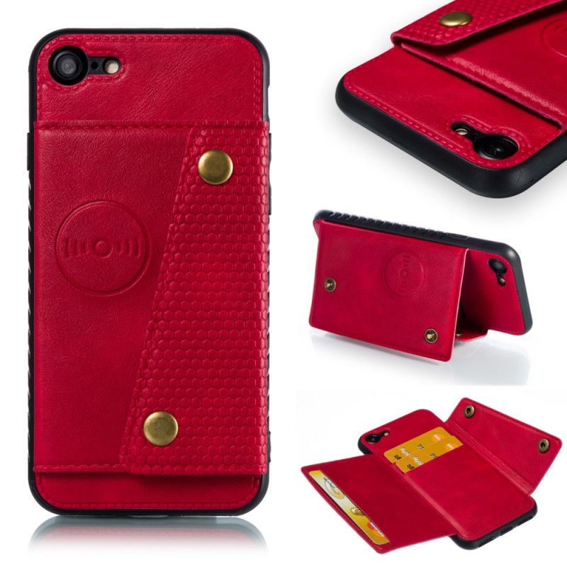 Cover Hoesje iPhone 7 / 8 / SE 2 Grijs Zwart Telefoonhoesje Portemonnee