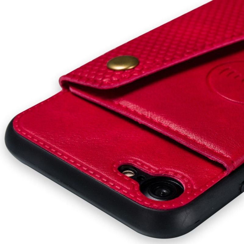 Cover Hoesje iPhone 7 / 8 / SE 2 Grijs Zwart Telefoonhoesje Portemonnee
