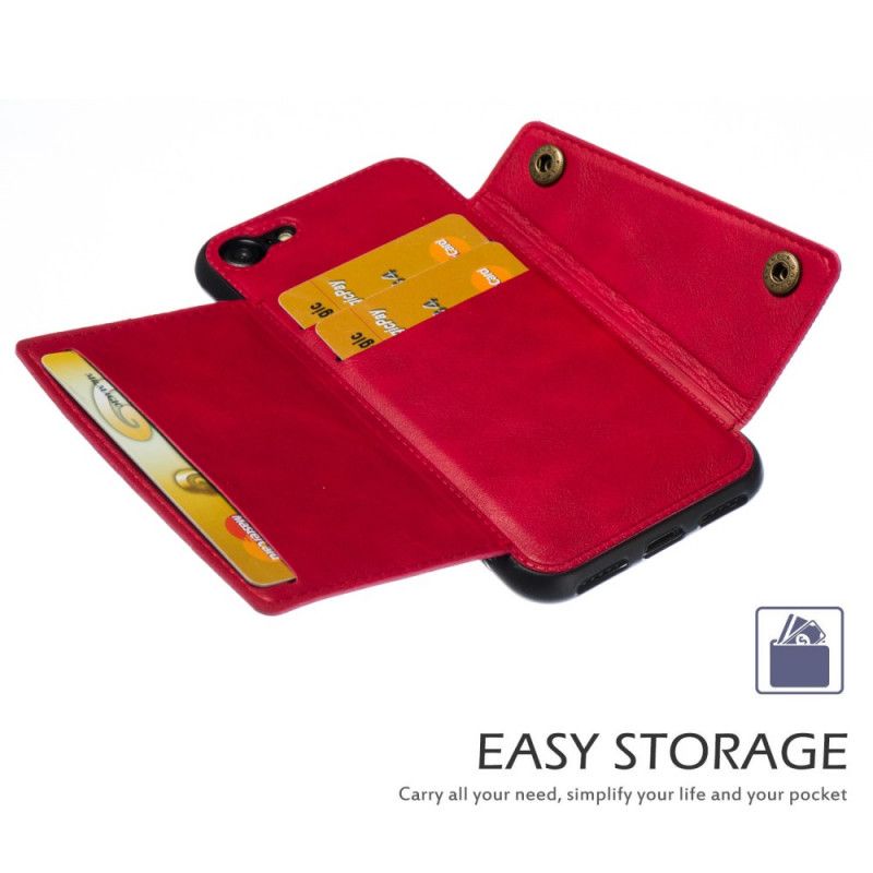Cover Hoesje iPhone 7 / 8 / SE 2 Grijs Zwart Telefoonhoesje Portemonnee