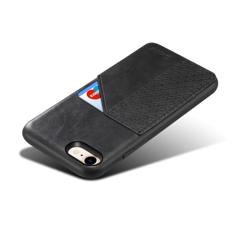 Cover Hoesje iPhone 7 / 8 / SE 2 Rood Zwart Telefoonhoesje Kaarthouder
