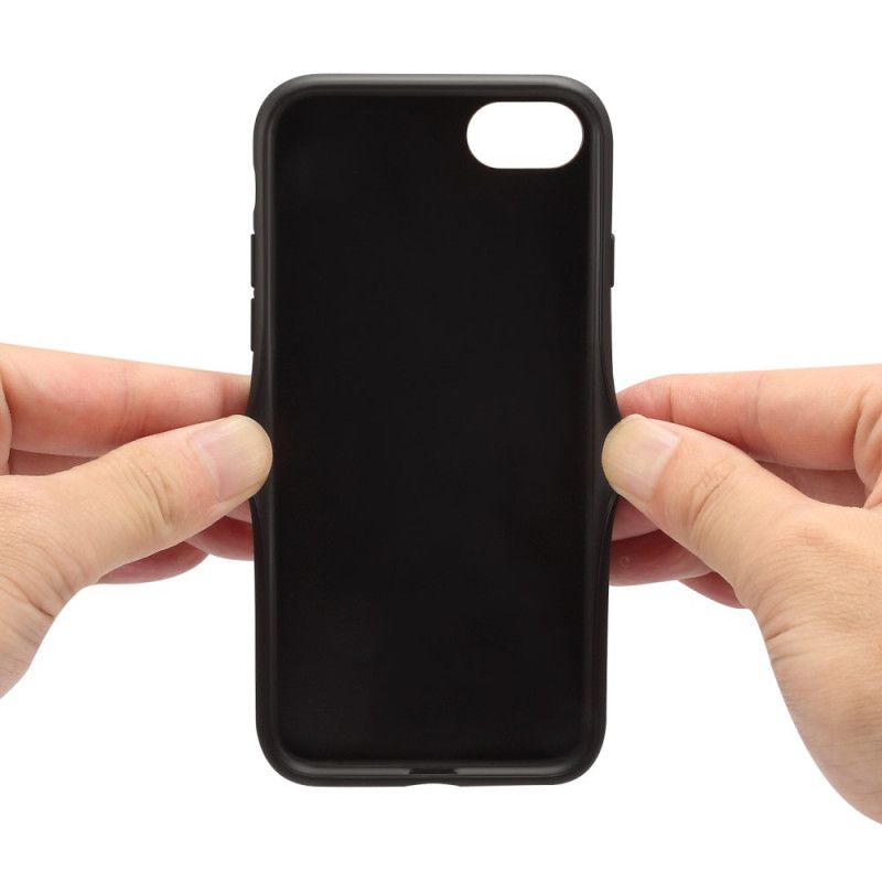 Cover Hoesje iPhone 7 / 8 / SE 2 Rood Zwart Telefoonhoesje Kaarthouder