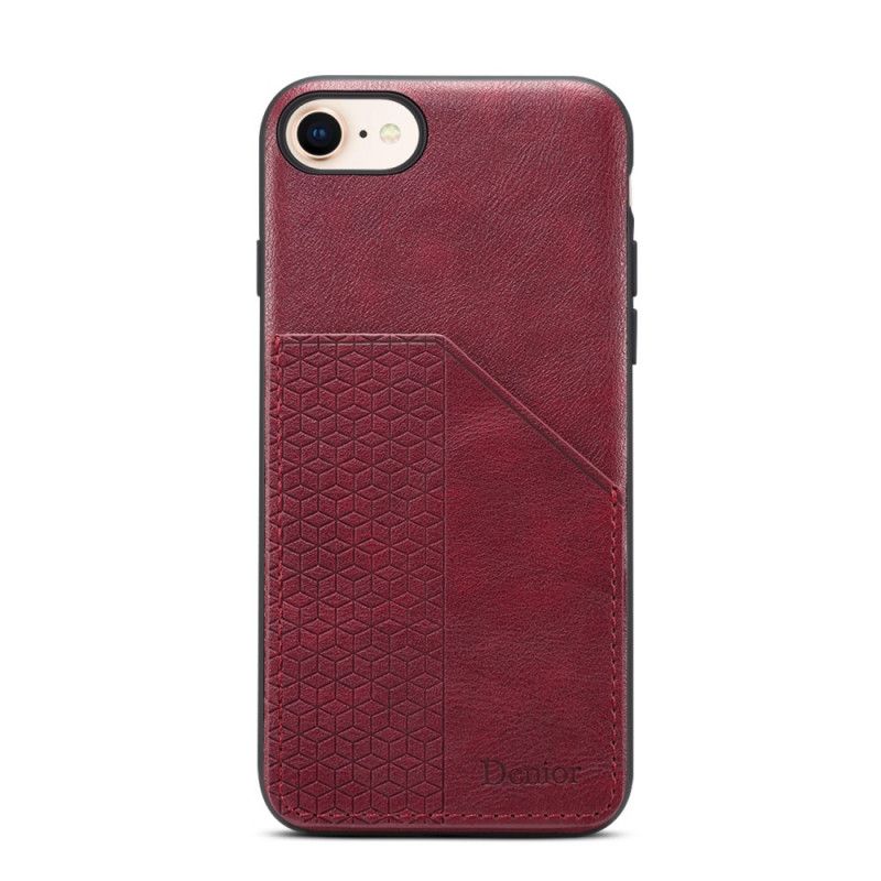 Cover Hoesje iPhone 7 / 8 / SE 2 Rood Zwart Telefoonhoesje Kaarthouder