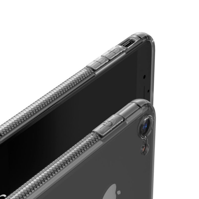 Cover Hoesje iPhone 7 / 8 / SE 2 Transparant Zwart Telefoonhoesje Transparante Leeu Beschermkussens