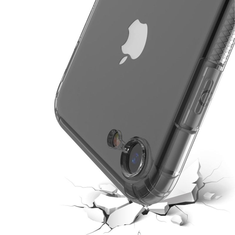 Cover Hoesje iPhone 7 / 8 / SE 2 Transparant Zwart Telefoonhoesje Transparante Leeu Beschermkussens