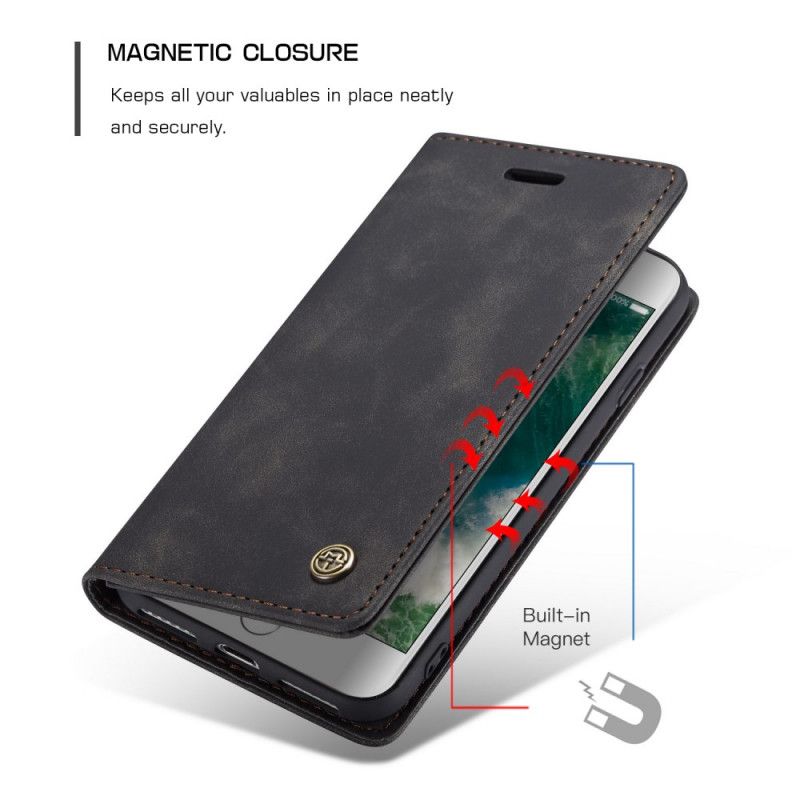 Folio-hoesje iPhone 7 / 8 / SE 2 Bruin Zwart Telefoonhoesje Hoes Van Imitatieleer