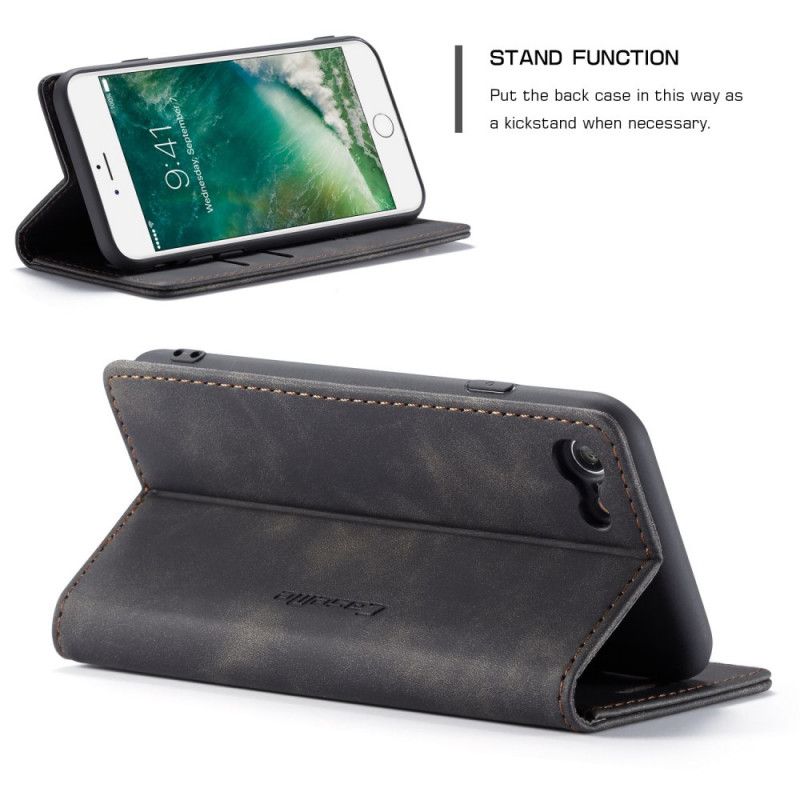 Folio-hoesje iPhone 7 / 8 / SE 2 Bruin Zwart Telefoonhoesje Hoes Van Imitatieleer