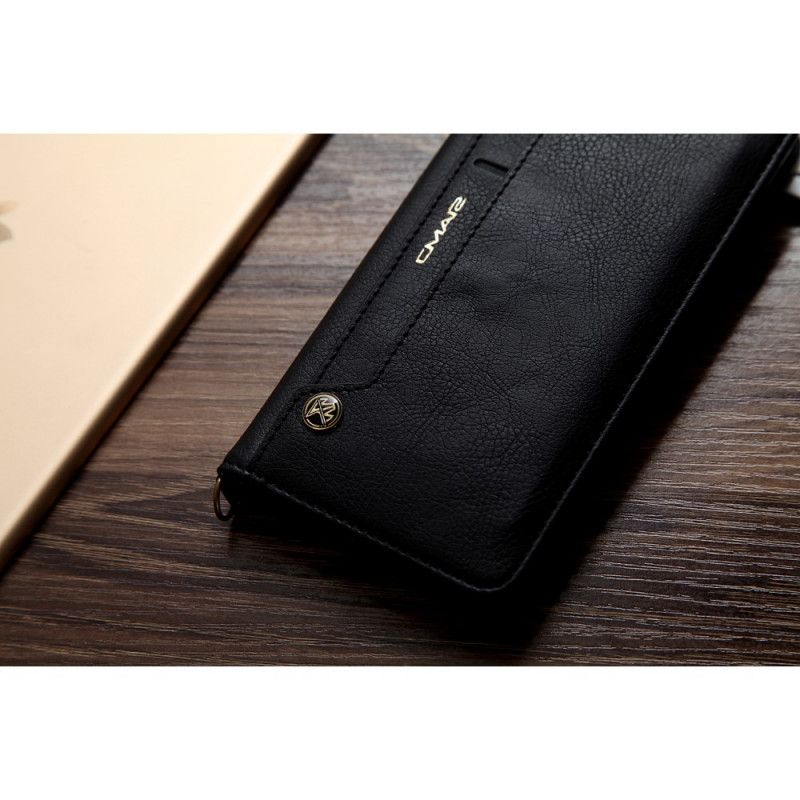 Folio-hoesje iPhone 7 / 8 / SE 2 Grijs Zwart Cmai2 Leereffect Met Meerdere Kaarten